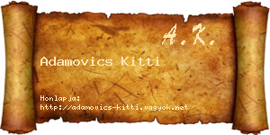Adamovics Kitti névjegykártya